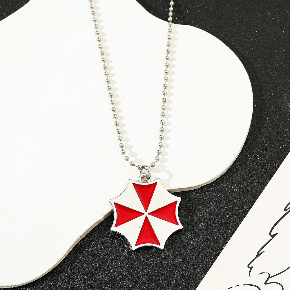 Vintage Collectible Show - Colar com Pingente de Guarda-Chuva Vermelho