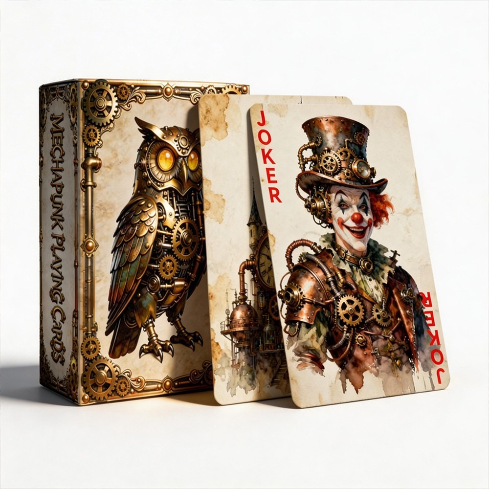 Vintage Collectible Show - Conjunto de cartas de pôquer Steampunk