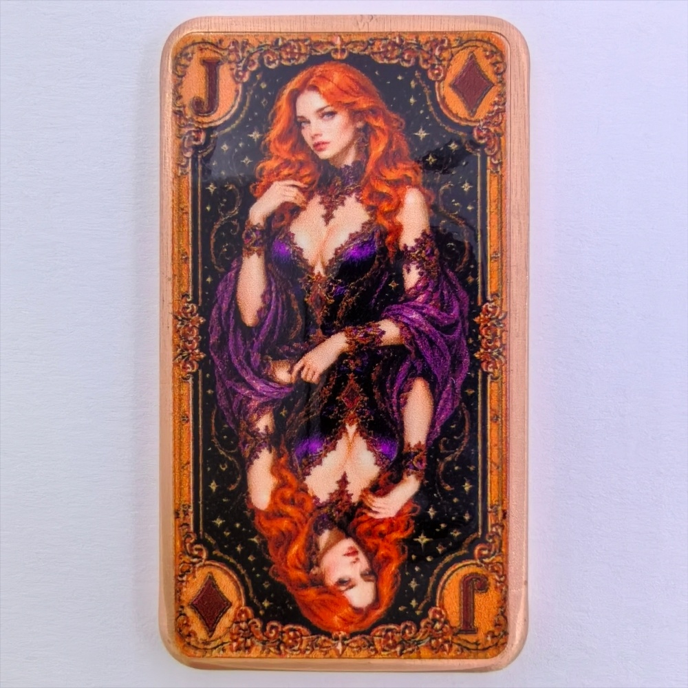 Vintage Collectible Playing Cards - Barra de cobre puro 0,999 onças,