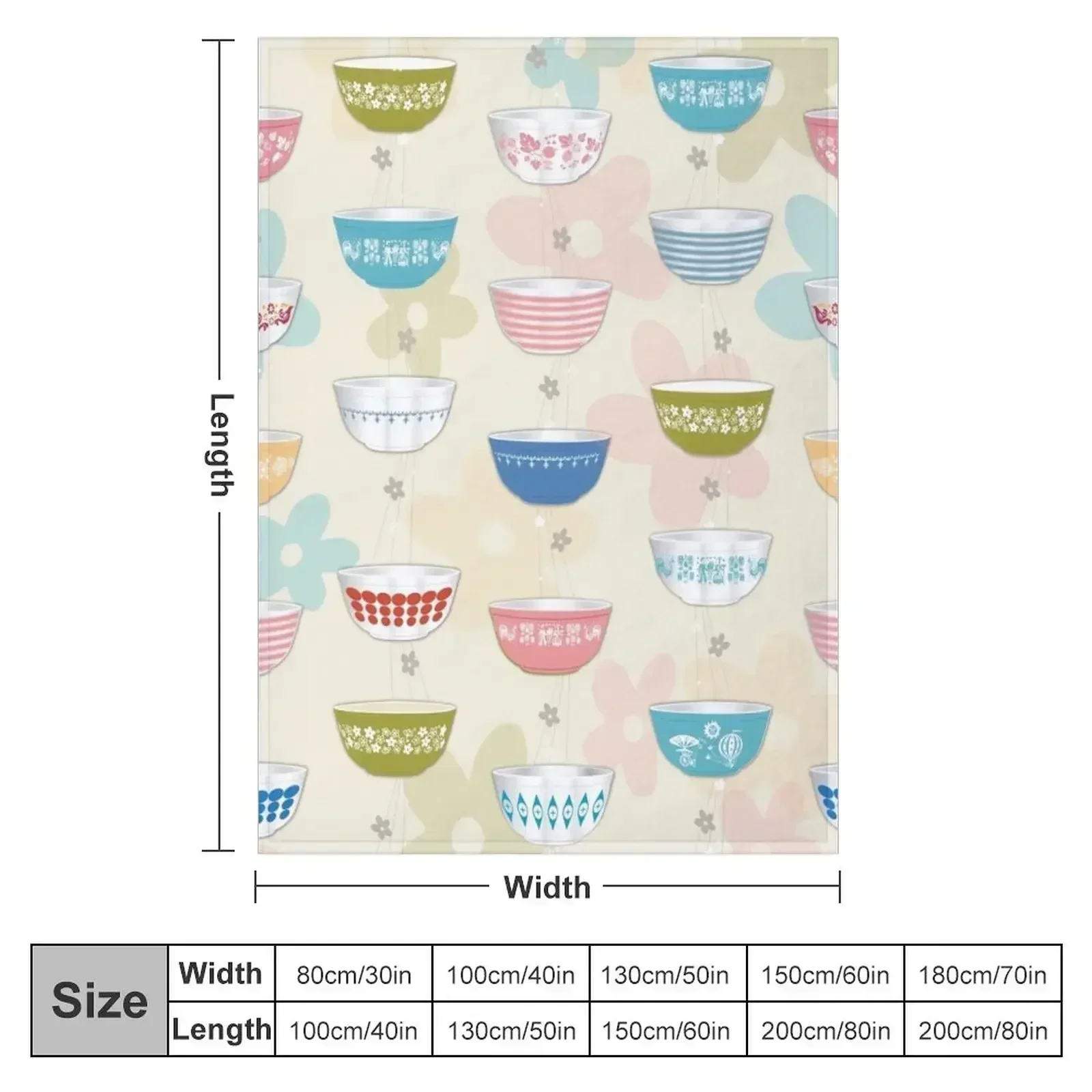 Manta Decorativa Coleção Vinta - Vintage Collectible Pyrex avaliação e preço