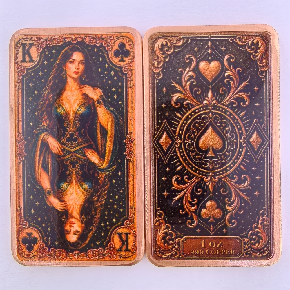 Barra de cobre puro .999 de 1  - Vintage Collectible Playing Cards avaliação e preço