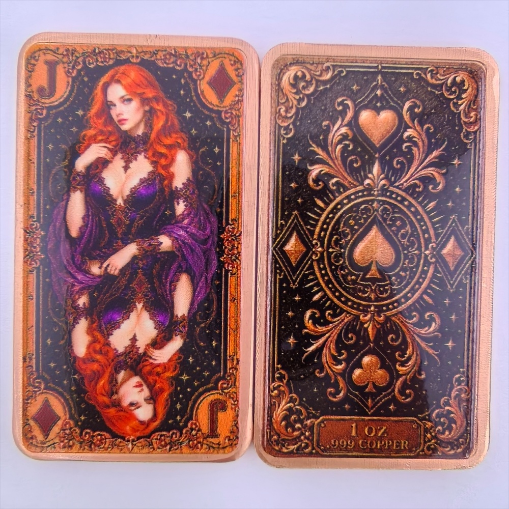 Barra de cobre puro 0,999 onça - Vintage Collectible Playing Cards avaliação e preço